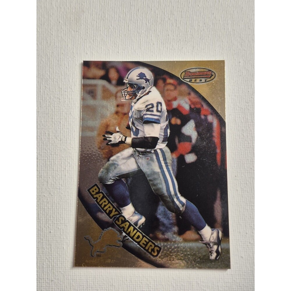 1997 Bowman's Best Barry Sanders #114 Detroit Lions NFL Hall of Fame Card